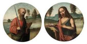 BENVENUTI L'ORTOLANO Giovanni Battista,Saint Paul; and Saint John the Baptist,Christie's 2010-12-08