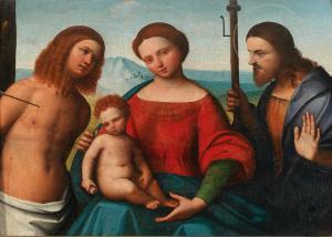 BENVENUTI L'ORTOLANO Giovanni Battista 1487-1530,The Madonna and Child with Saints,Palais Dorotheum 2020-06-09