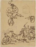 BENVENUTI Pietro 1769-1844,Study sheet with battle scene,Galerie Koller CH 2017-03-31