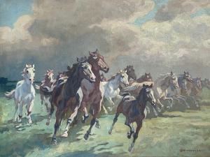 BENYOVSZKY István 1898-1969,Galloping Horses,David Lay GB 2024-01-18