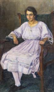 BENYOVSZKY István 1898-1969,Lady In Purple On An Armchair,1923,Pinter HU 2024-02-28