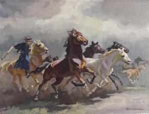 BENYOVSZKY STEPHEN 1898-1965,HORSE CHANGE,Potomack US 2012-12-08