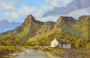 BENZIEN DON 1900-1900,Cape Cottage in a Mountain Landscape,5th Avenue Auctioneers ZA 2023-04-16