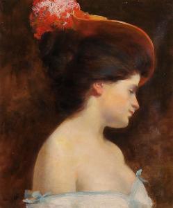 BENZIGER August 1867-1955,Portrait einer jungen Dame,Fischer CH 2014-11-26