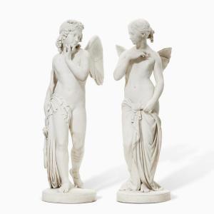 BENZONI Giovanni Maria 1809-1873,Cupid and Psyche,1868,Uppsala Auction SE 2023-12-12