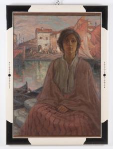 BEPPI MARTIN Pierre Joseph 1869-1954,RAGAZZA SEDUTA AL PORTO,Viscontea Casa d'Aste IT 2021-07-13