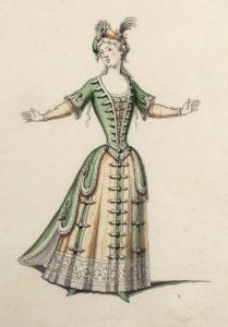 BERAIN Jean I 1640-1711,Costume de suivante de la reine,Aguttes FR 2021-03-25