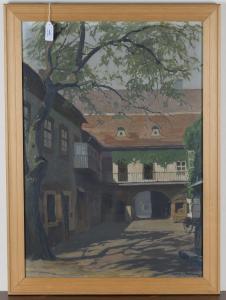 BERAN Leopold 1884-1965,'Wien' (View of a Courtyard),20th century,Tooveys Auction GB 2020-07-23