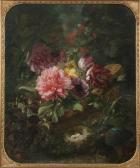 BERANGER APOIL Suzanne Estelle 1825-1874,STILL LIFE WITH FLOWERS, BIRD EGGS, A,1849,Sloans & Kenyon 2007-04-22