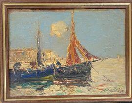 BERARD Regis 1899-1978,Bateaux de pêche dans un port du Midi,Rossini FR 2021-03-03
