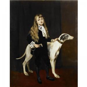 BERATON Ferry Peratoner 1866-1900,young girl with a greyhound,1883,Sotheby's GB 2005-04-20