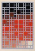 BERAUD Bernard 1949,Composition sur grille grise et rouge,Etienne de Baecque FR 2011-02-20