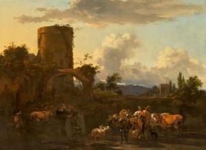 BERCHEM Nicolaes 1620-1683,Mediterranean landscape,Galerie Koller CH 2024-03-22
