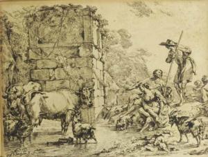 BERCHEM Nicolaes 1620-1683,Scène Pastorale,1680,Christie's GB 2006-10-17