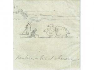 BERCHERE Narcisse 1819-1891,Paysage orientaliste,HDV de Bretagne Atlantique FR 2008-04-12