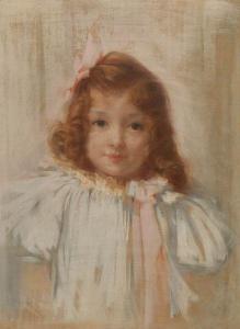 BERCHMANS Emile Edouard 1843-1914,Portrait de fillette,Hotel Des Ventes Mosan BE 2019-03-20