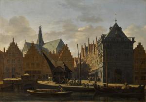 BERCKHEYDE Gerrit Adriaensz 1638-1698,Haarlem, a view from the Spaarne river looking,1696,Sotheby's 2022-07-06
