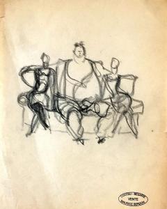 BERDON Maurice 1900-1900,Figures on a Bench,Montefiore IL 2018-05-07
