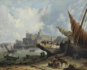 BERETTA Petrus Augustus 1805-1866,A busy day in a Mediterranean harbour,Christie's GB 2008-04-15