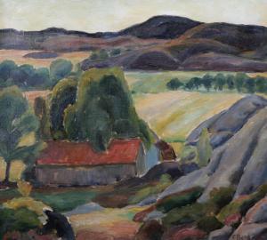 BERG Frans 1892-1949,Landskap med hus,Uppsala Auction SE 2012-03-26
