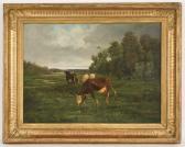 BERG Fredrik 1723,Depicting cattle grazing in a landscape,1866,Dallas Auction US 2009-10-14