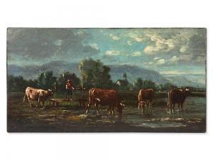 BERG Gunnar 1864-1894,Cows by the River,1885,Auctionata DE 2016-04-19