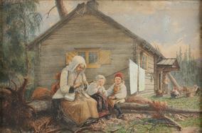 BERG Hans 1813-1874,Familieidyll,1859,Christiania NO 2017-12-07