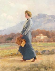 BERGA Y BOADA Josep 1872-1923,A maid carrying a basket,Bonhams GB 2018-04-11