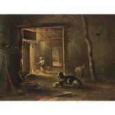 BERGE ten Bernardus Gerardus 1825-1875,a stable interior with a little girl feeding ,1864,Sotheby's 2003-09-29