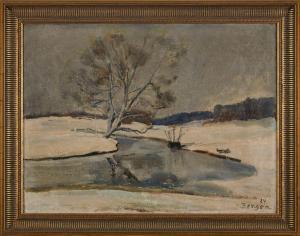 BERGEN Ary 1886-1950,Winterlandschaft,1924,Dobritz DE 2020-10-24