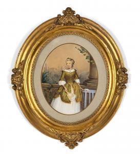 BERGER C,Elegant lady on a terrace,1860,Nagel DE 2021-06-09