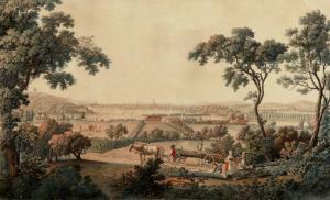 BERGER Daniel 1744-1824,Park des Jagdschlosses Glienicke mit Ansicht v. ,1796,Auktionshaus Citynord 2022-09-01