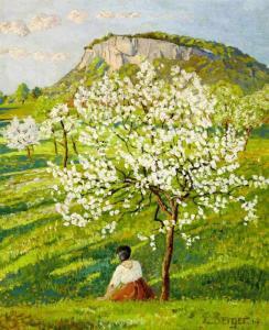 BERGER Emil 1890-1979,Blühende Kirschbäume unter der Sissacher Fluh,1914,Zofingen CH 2018-11-22