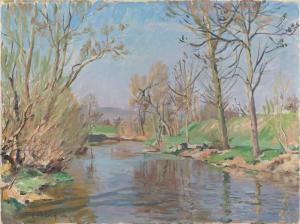 BERGER Emil 1890-1979,Flusslandschaft,Beurret Bailly Widmer Auctions CH 2023-03-29