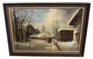 BERGER Heinrich 1898-1977,Mittenwald im Winter,1951,Merry Old England DE 2024-01-25