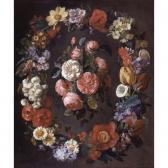 BERGER Mathieu 1807,a bouquet of roses surrounded by a garland of flow,1823,Sotheby's GB 2002-06-05