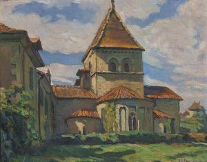 BERGER Richard 1894-1984,L'église de St Sulpice,1951,Dogny Auction CH 2015-12-01