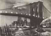 BERGERE Richard 1912,Twilight Over Brooklyn Bridge,Rachel Davis US 2022-02-12