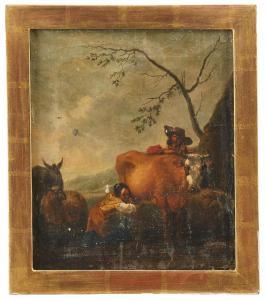 BERGGREN Pehr 1792-1848,Mjölkningsscen,Uppsala Auction SE 2021-01-26