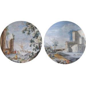 BERGH F.D 1700-1700,PAIR OF FANTASY LANDSCAPES,Sotheby's GB 2011-01-28