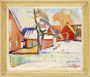 BERGH Svante 1885-1946,By i vinterskrud,1940,Uppsala Auction SE 2018-08-28