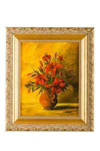 BERGH Svante 1885-1946,Vaso con fiori rossi,Dams Casa d'Aste IT 2022-01-02