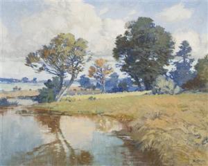 BERGHAUER Bohumil 1910-1972,Landscape with a Pond,1910,Palais Dorotheum AT 2017-05-27