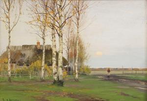 BERGHOLZ Richard Alexandrovich 1864-1920,Landscape with cottage,Stockholms Auktionsverket 2012-06-12