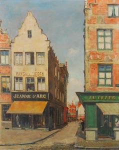 BERGMANS Jacques 1891-1959,Le marché du vendredi à Gand,1942,Brussels Art Auction BE 2022-03-22