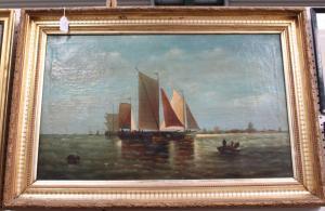 BERGNIER A,Maritime Scene with Sailing Vessels and Rowing Boats,1986,Tooveys Auction GB 2018-07-11