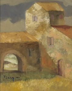 BERGOMI Giacomo 1923-2003,Paesaggio con casolare,Capitolium Art Casa d'Aste IT 2022-03-01