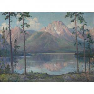 BERGSTROM Charles Johan 1879-1955,Mt. Moran at Sunset Teton Wyoming,1920,Treadway US 2010-03-07