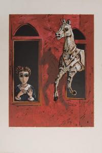 BERHNER Yosel 1920,Lady and a Horse,1972,Stair Galleries US 2017-03-24