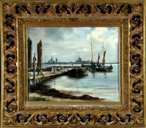 BERINGE C v 1800,Hafen von Stralsund mit Booten und Personen,1891,Allgauer DE 2015-07-09